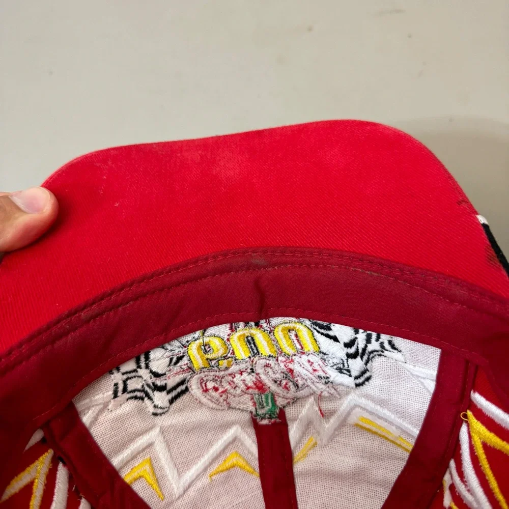 Vintage Coca-Cola 600 NASCAR Snapback Hat Red Black Lowes Motor Speedway Y2K